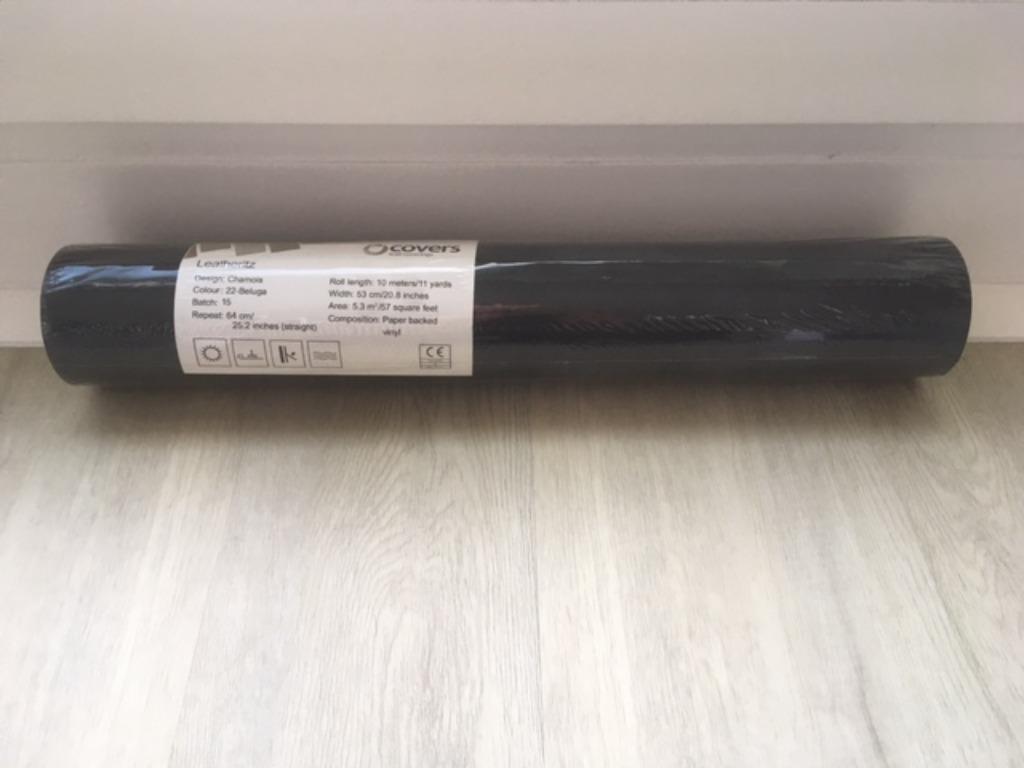 Behangpapier, luxueus vinyl., Ophalen, 50 tot 75 m², Zwart, Leatheritz vinyl.