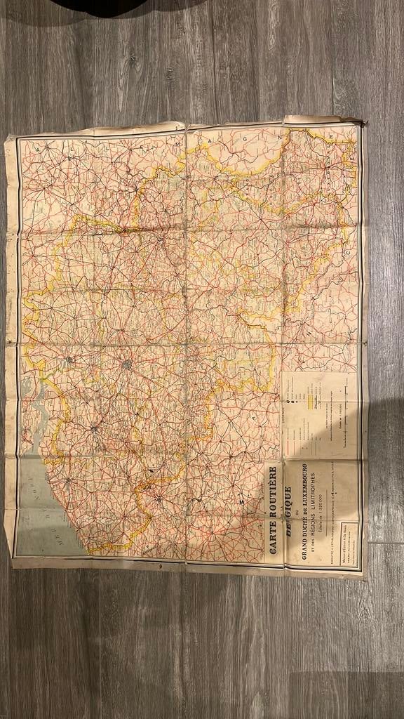 Landkaart België, Boeken, Atlassen en Landkaarten, Landkaart, 1800 tot 2000, België, Ophalen