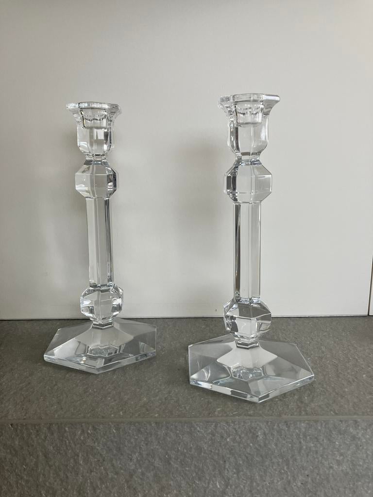 Val Saint Lambert - Gelatée kandelaars - kristal (set van 2), Enlèvement, Cristal