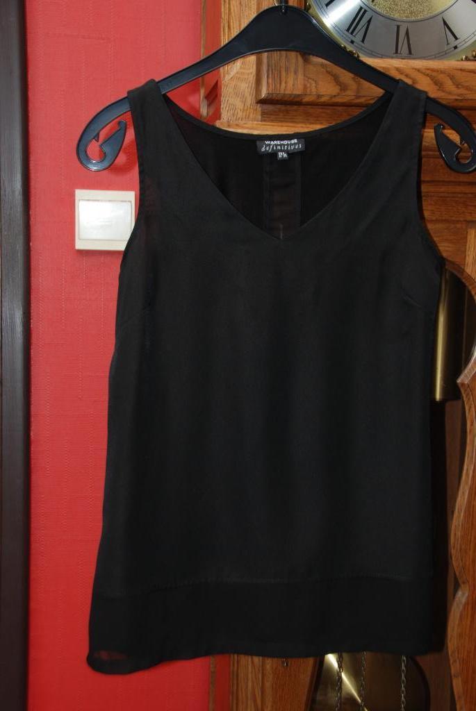 Kersttop T-shirt "WAREHOUSE" zwart mouwloos maat 36, Zwart, Ophalen of Verzenden, Zo goed als nieuw, WAREHOUSE définitives