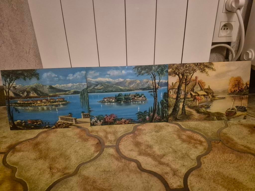 Set prachtige vintage wanddecoraties in goede staat, Antiek en Kunst, Kunst | Schilderijen | Klassiek, Ophalen