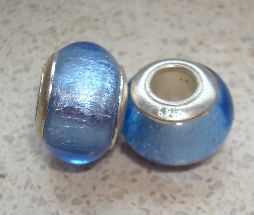 925 Sterling zilveren singlecore glasbedel BG0007, Bijoux, Sacs & Beauté, Bracelets à breloques, Neuf, Autres marques, Argent
