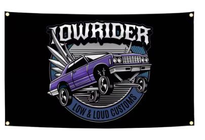 Grote vlaggen Klassieke lowrider auto's (150x90cm), Ophalen of Verzenden, Nieuw