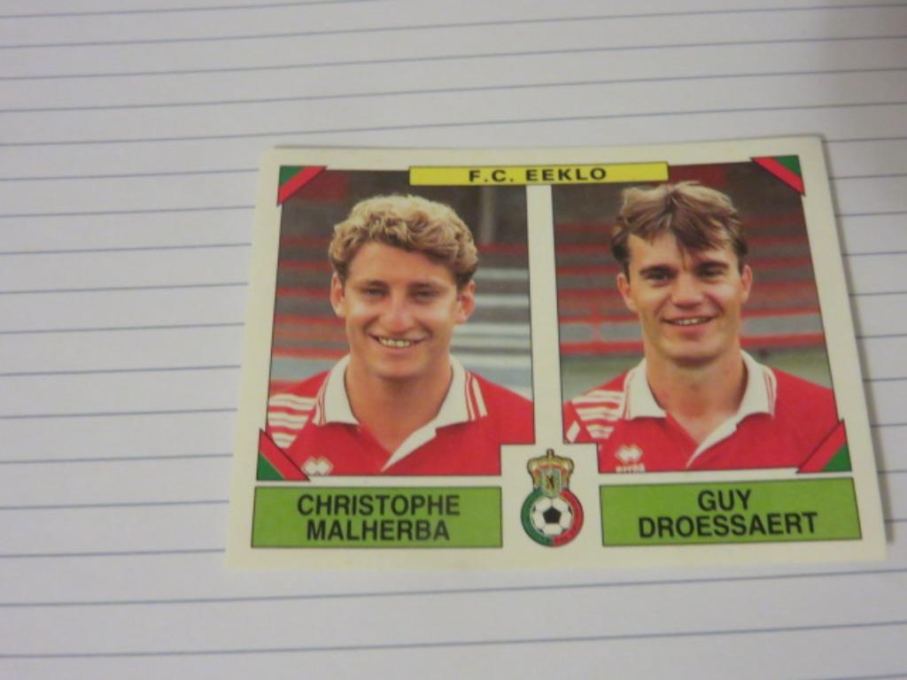 Voetbal: Sticker football 95: Malherba + Droessaert - Eeklo, Collections, Enlèvement ou Envoi, Neuf, Sport