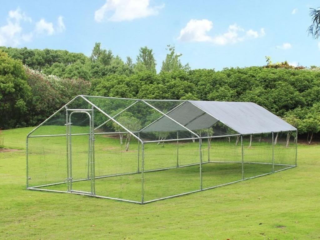 Poulailler 24m² 8x3x2m enclos poule parc chatière volière XL, Envoi, Neuf, Poulailler