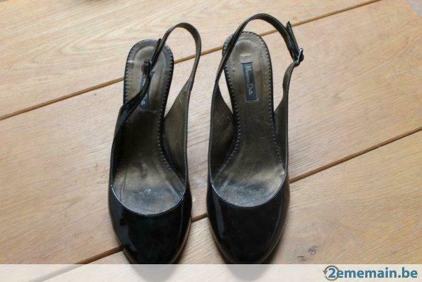 escarpin verni noir massimo dutti 38, Autres types, Porté, Noir, Enlèvement ou Envoi