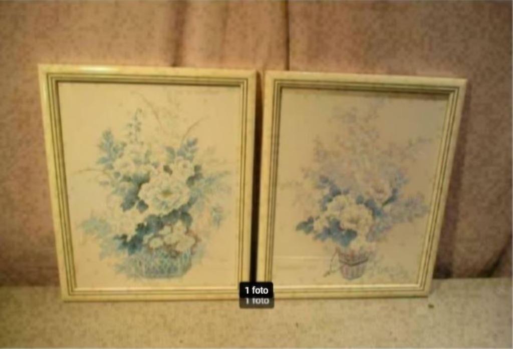 2 magnifiques tirages d'art 'Fleurs' - 38x31, Enlèvement ou Envoi, Comme neuf, Peinture