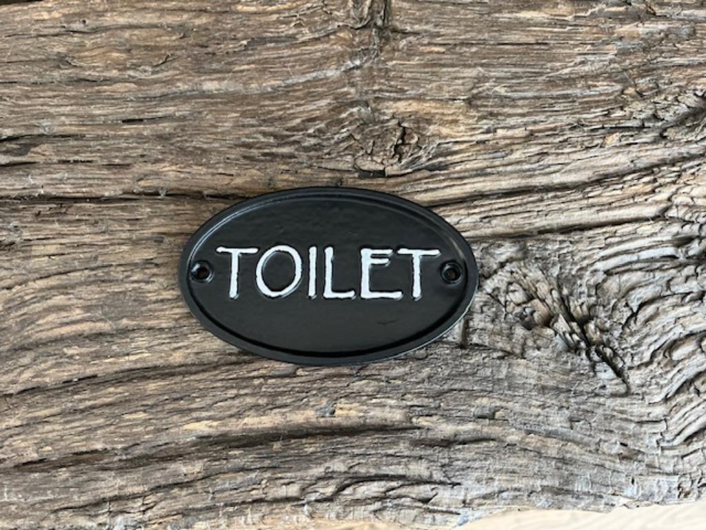 Deurbordje -Toilet- zwart landelijk gietijzer, Ophalen of Verzenden, Nieuw, Zwart, Overige typen