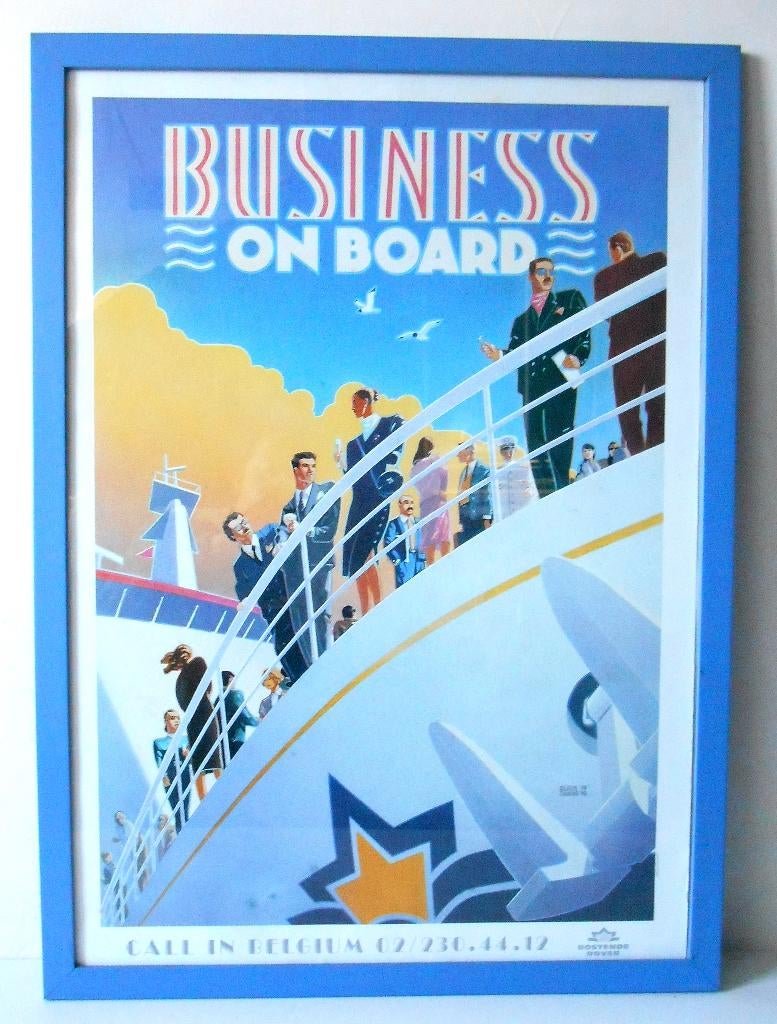 Affiche ancienne pour Ostende - Douvres (1990), Collections, Rétro, Maison et Meubles, Enlèvement ou Envoi