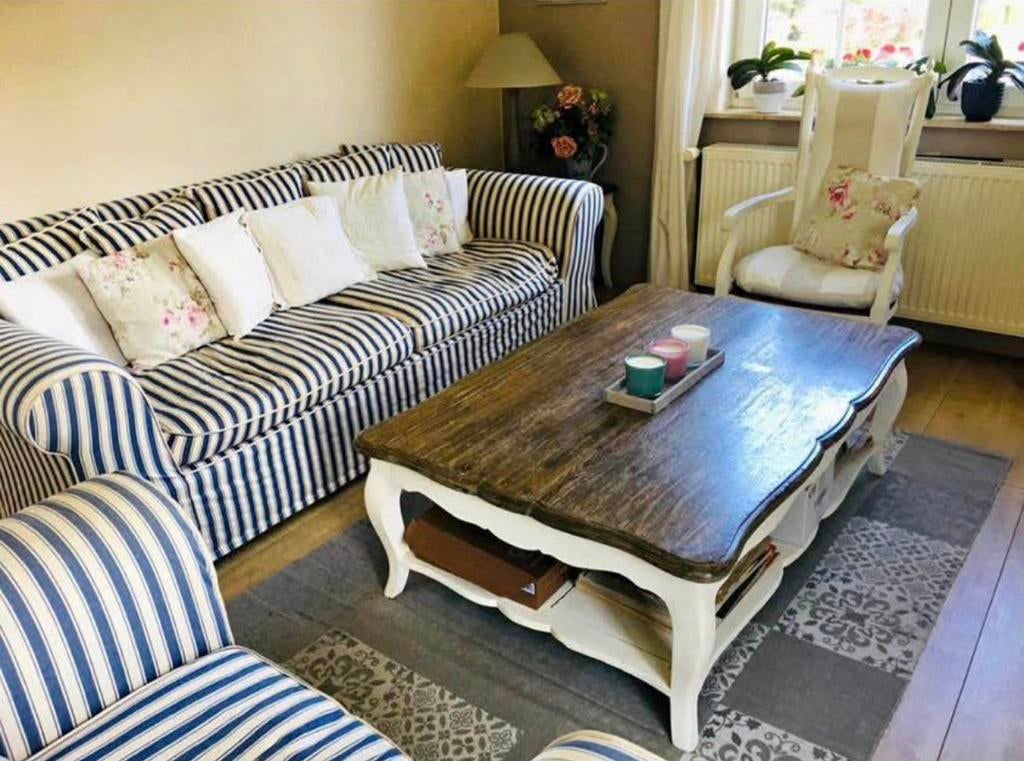 Gestreepte zetel, Huis en Inrichting, Ophalen, Gebruikt, 100 tot 125 cm, Rechte bank