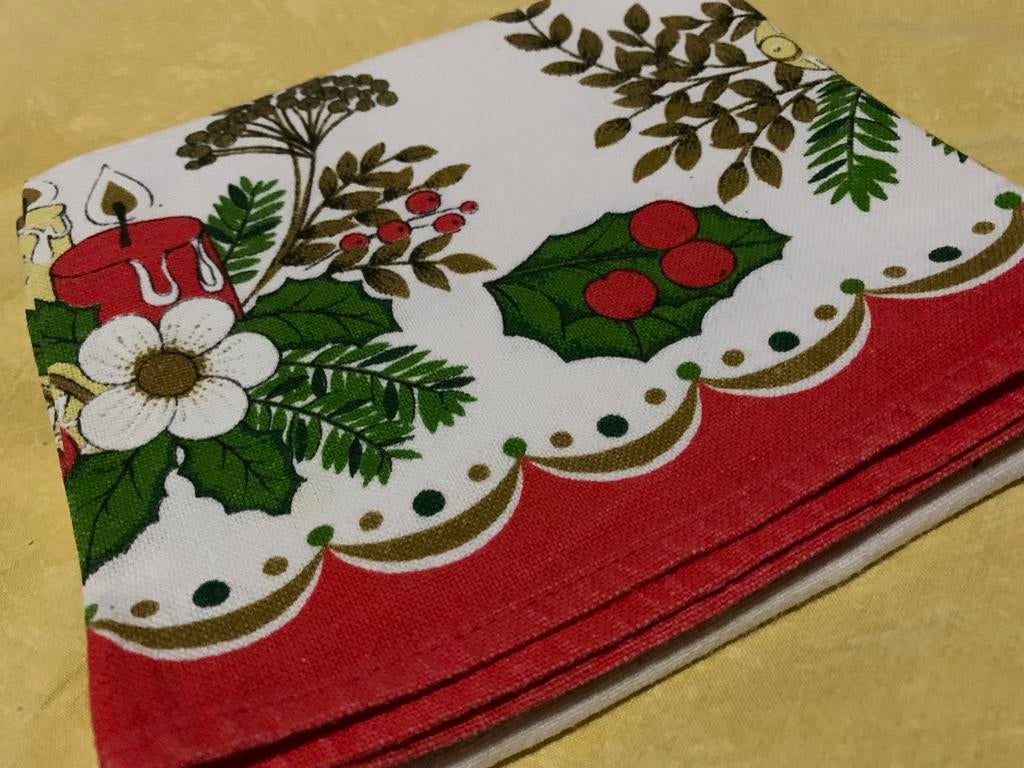Alles tezamen €8. Theenappen, 4 verschillende kerstmotief., Ophalen, Zo goed als nieuw