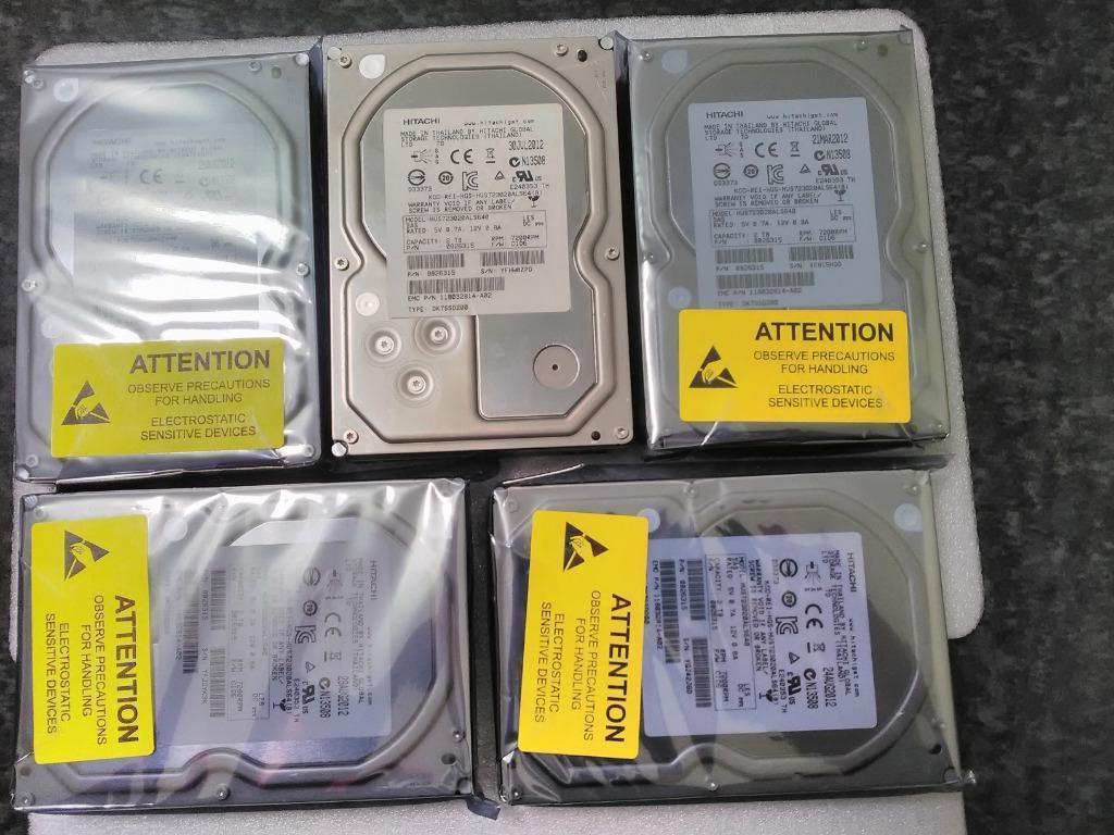 lot de 5 HITACHI 2TB=10Tb 7.2K SAS  3.5"  HUS723020ALS640, Informatique & Logiciels, Disques durs, Utilisé, Serveur, Interne, SAS