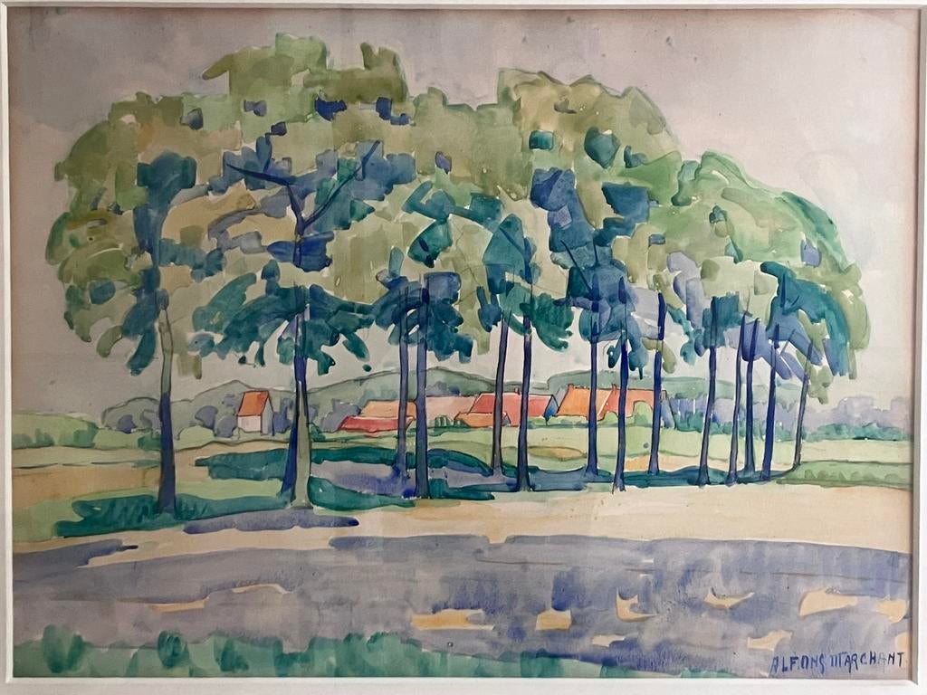 Aquarel Alfons Marchant (1891-1967), Antiek en Kunst, Ophalen of Verzenden