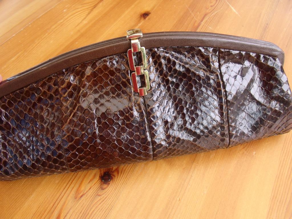 petit sac à main Jane Shilton en serpent, Enlèvement, Utilisé, Brun, Sac à main