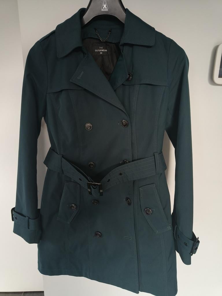 Regenjas petrolblauw met uitneembare bodywarmer, Kleding | Dames, Blauw, Ophalen of Verzenden, Zo goed als nieuw, Maat 36 (S)