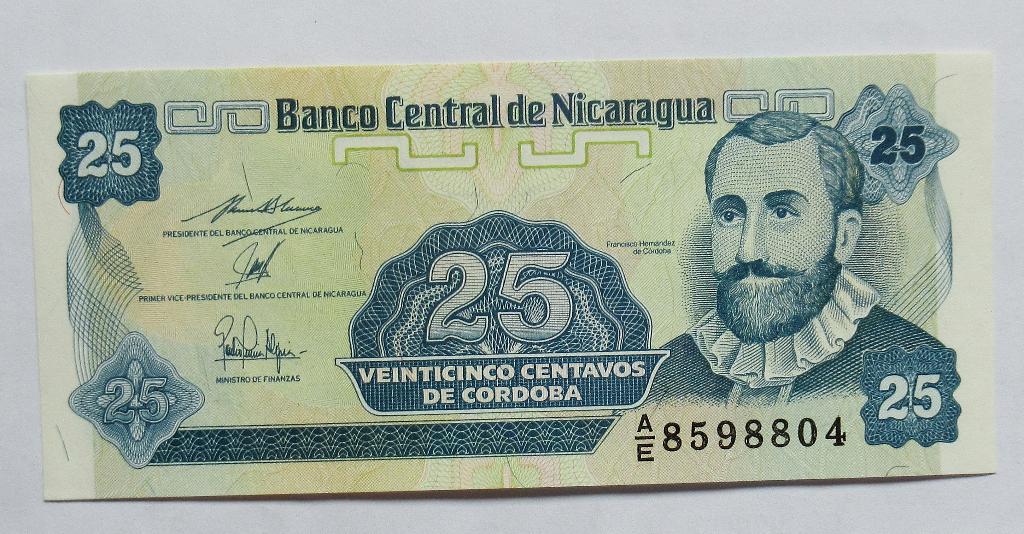 Nicaragua 25 Centavos  1991, Postzegels en Munten, Bankbiljetten | Amerika, Ophalen of Verzenden