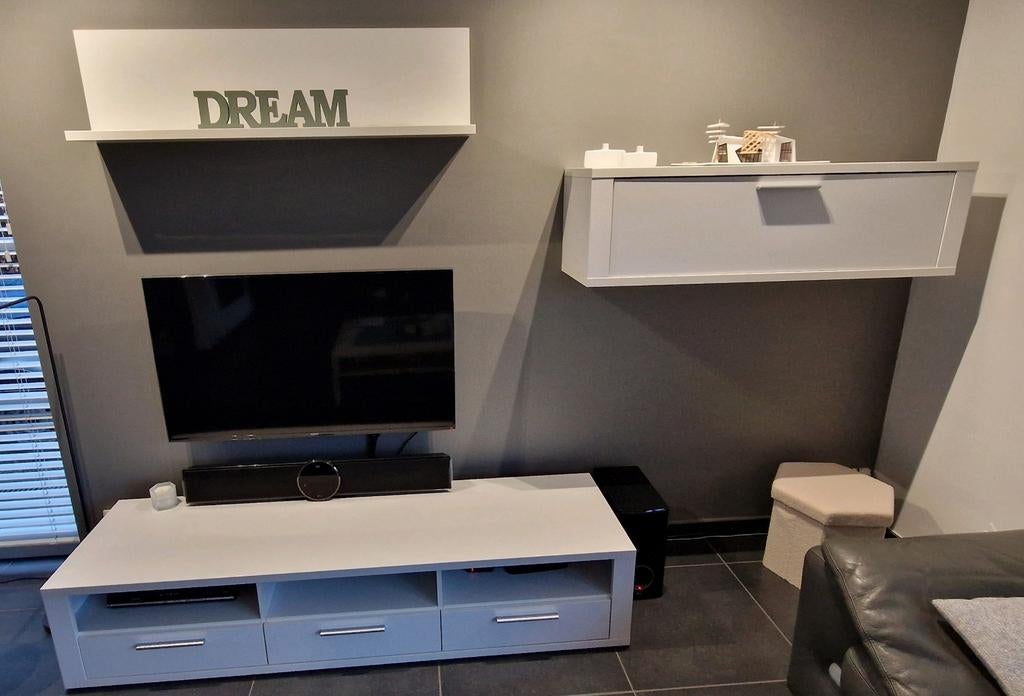 Meuble TV, étagère et armoire BLANC, Enlèvement
