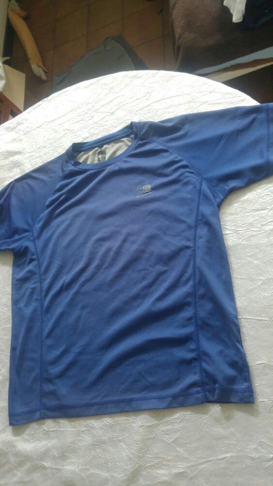 Vintage T-shirt homme L bleu Karrimor outdoor 1980, Enlèvement ou Envoi, Porté, Bleu