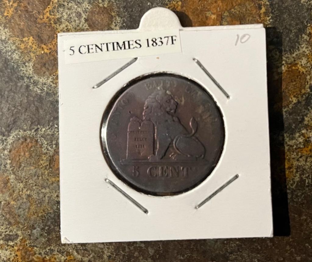 LEOPOLD 1er - 5 CENTIMES 1837, Enlèvement ou Envoi