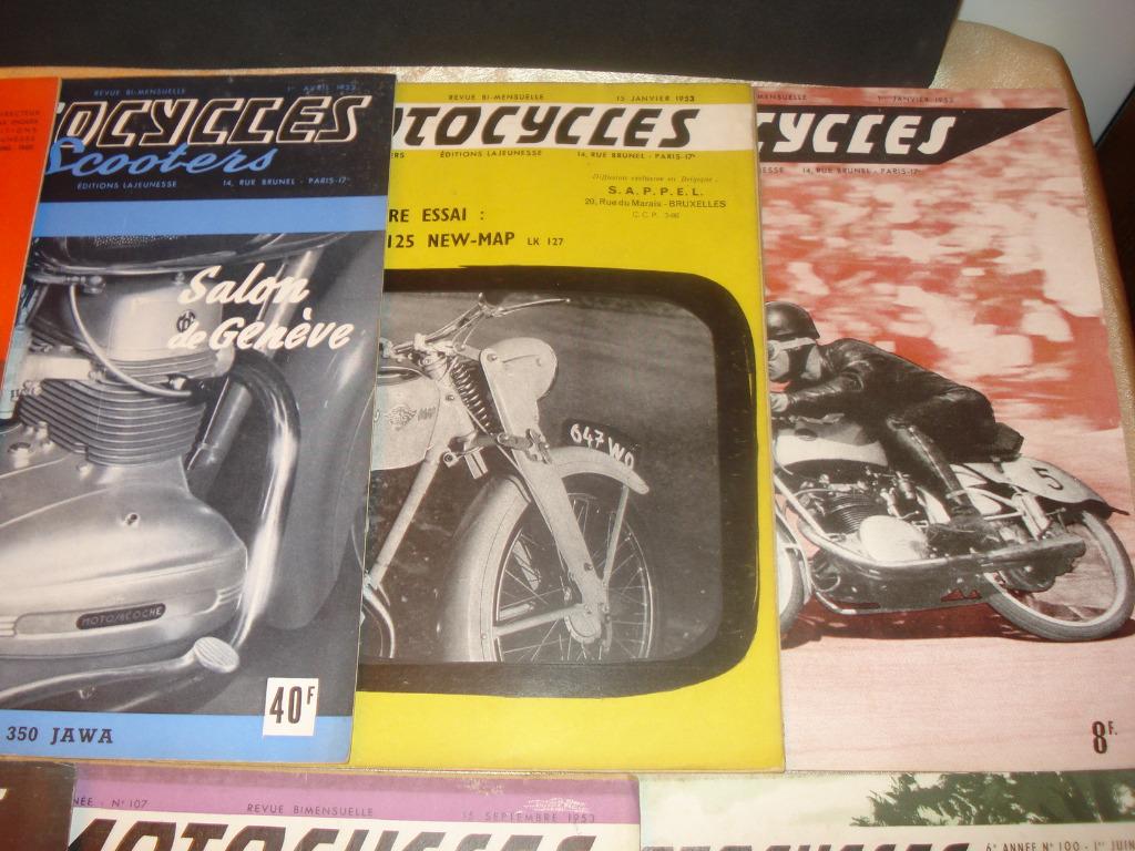 MOTOCYCLES Lot de 9 Anciennes Revues 1953, Livres, Enlèvement ou Envoi, Utilisé, Général