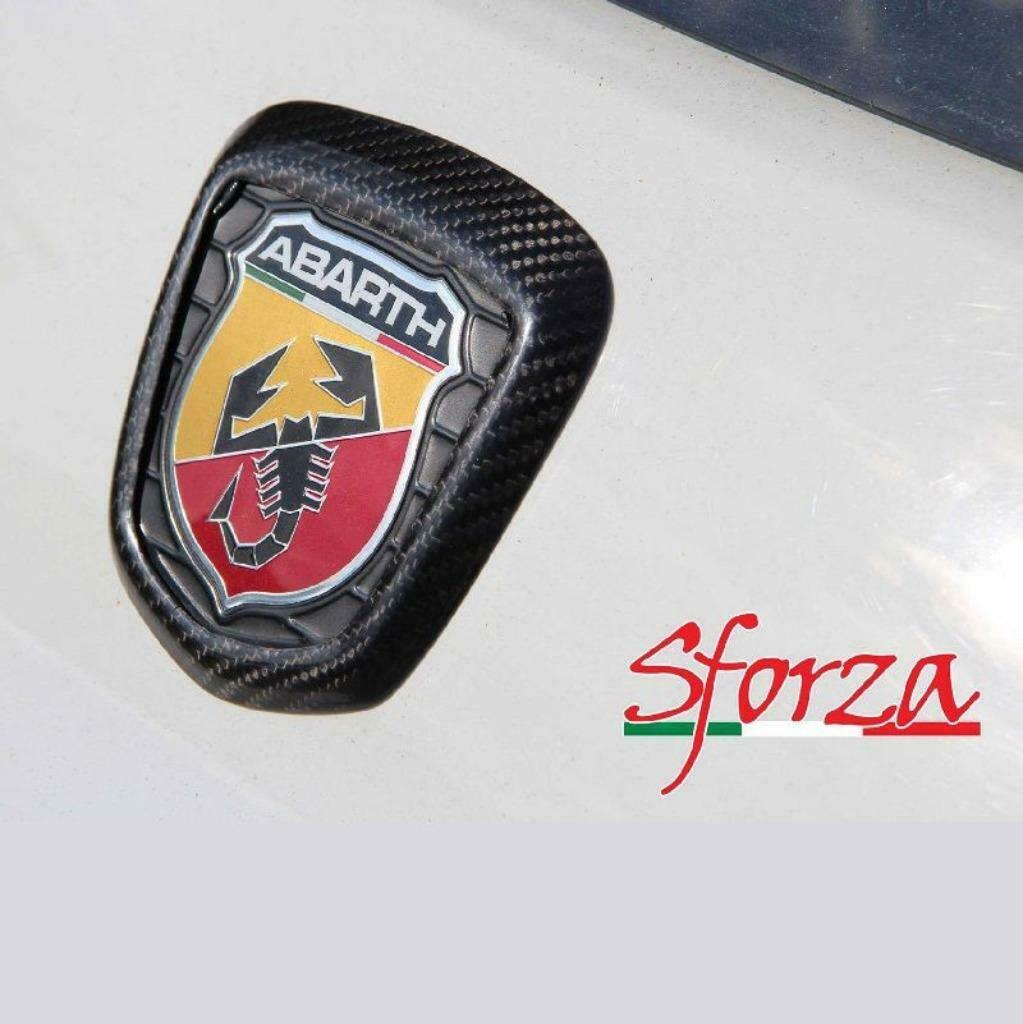 Contour en carbone d’emblème arrière Sforza pour Abarth 500, Neuf, Arrière, Capot moteur, Enlèvement ou Envoi