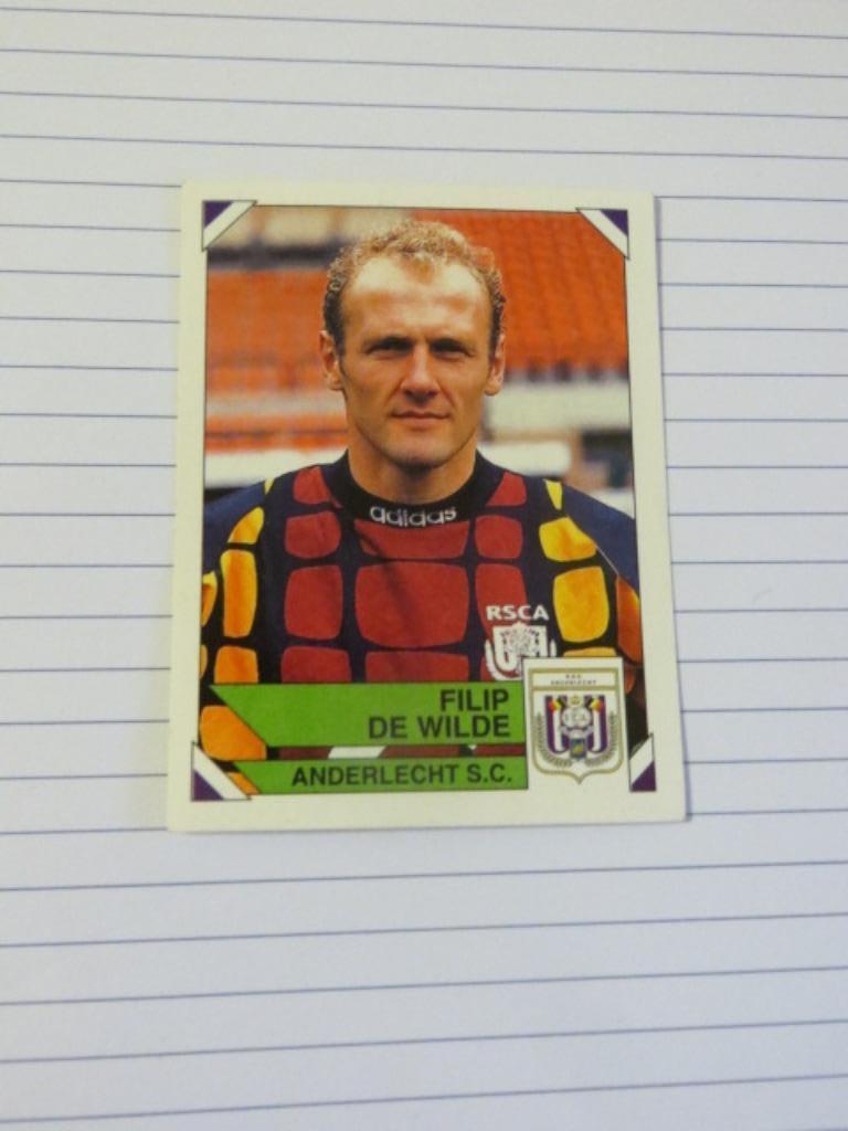 Voetbal: Sticker football 95 : Filip De Wilde - Anderlecht, Verzamelen, Ophalen of Verzenden, Nieuw, Poster, Plaatje of Sticker