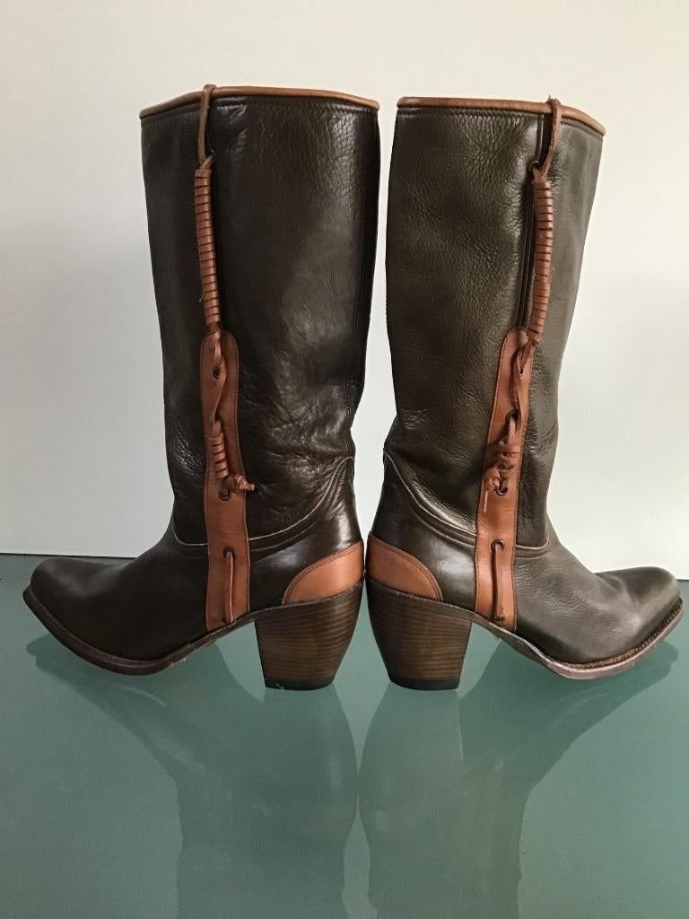 Gratis Verzenden | Sendra Nieuwe Boho leren groene laarzen40, Verzenden, Nieuw, Groen, Hoge laarzen