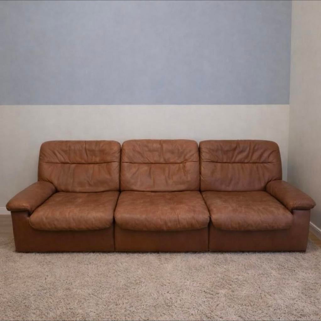 Canapé Vintage en cuir de 1970 - De Sede DS66, Huis en Inrichting, Leer