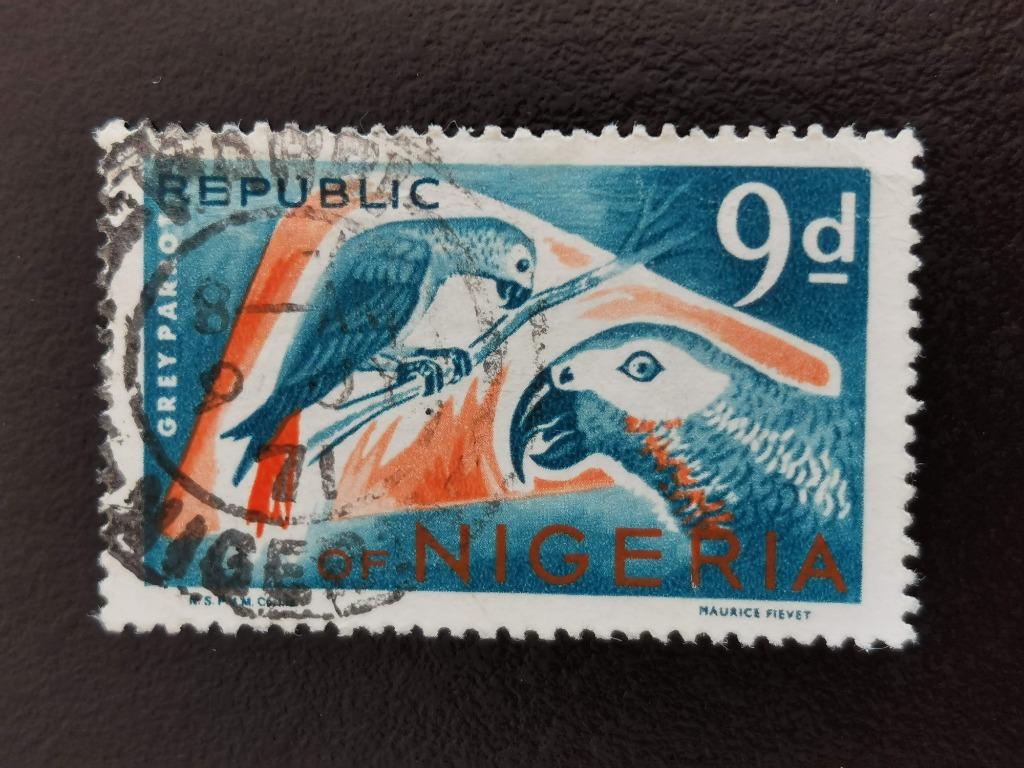 Nigeria 1965 - vogels - papegaai - met NSP&M Co Ltd, Ophalen of Verzenden, Gestempeld, Dier of Natuur