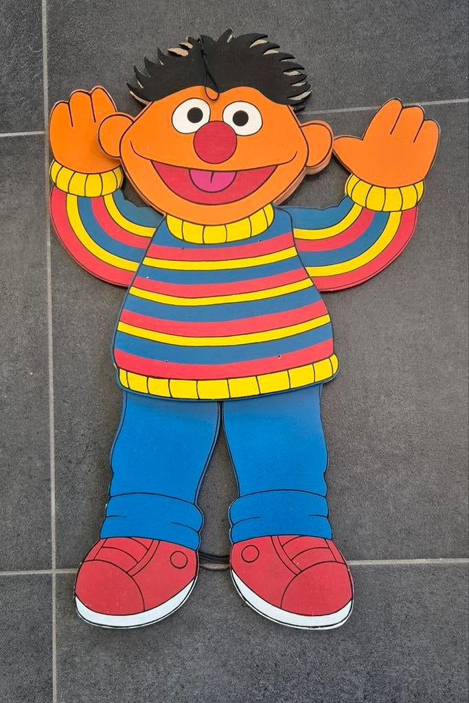 Houten trekpop Sesamstraat Ernie Origineel Jim Hensons, Verzamelen, Ophalen, Zo goed als nieuw