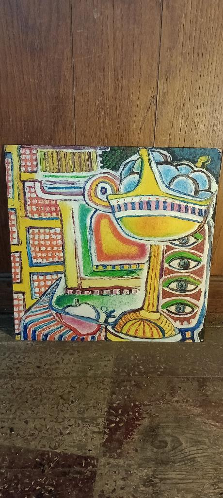 Peinture abstraite signée Serge Montegnies, 42x42, n547, Enlèvement ou Envoi