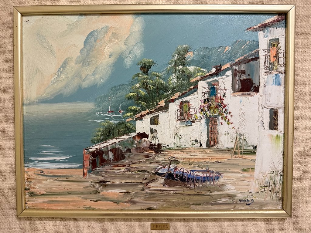E. Belda - Peinture à l'huile, Antiquités & Art, Enlèvement ou Envoi, Encadré, Peinture à l'huile, Paysage
