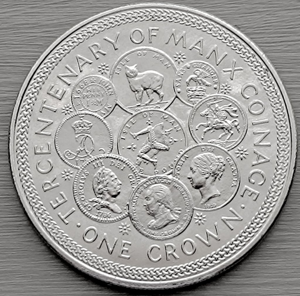 munt Isle of Man 1 crown 1979 :  Manx Munten, Ophalen of Verzenden