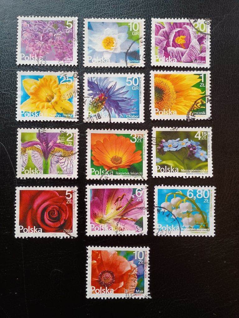 Bloemen, Polen, Postzegels en Munten, Verzenden, Gestempeld, Dier of Natuur