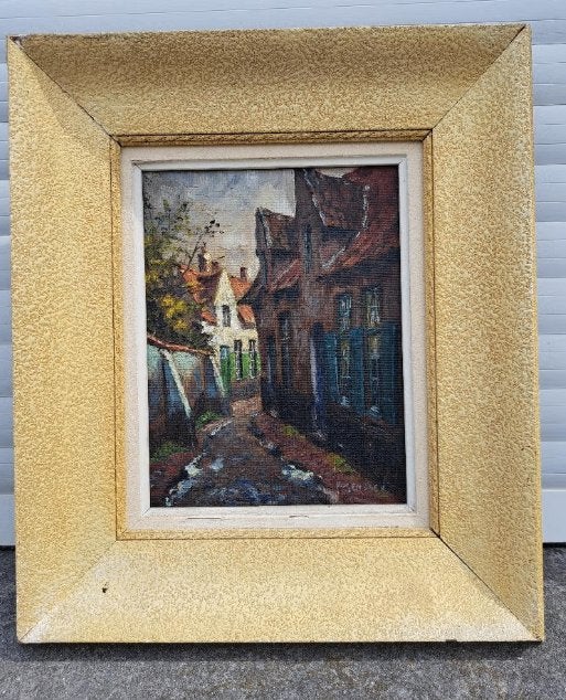 huile sur toile signe frans van genesen, Enlèvement ou Envoi, Toile