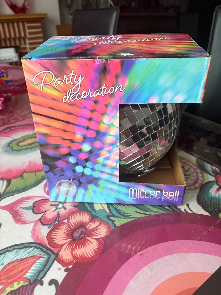 Boule à facettes disco 20cm, Ophalen of Verzenden, Nieuw, Discobol