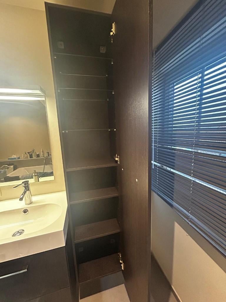 Badkamer meubels - donkerbruin Ikea, Huis en Inrichting, Ophalen, Gebruikt, 100 tot 150 cm, Minder dan 100 cm
