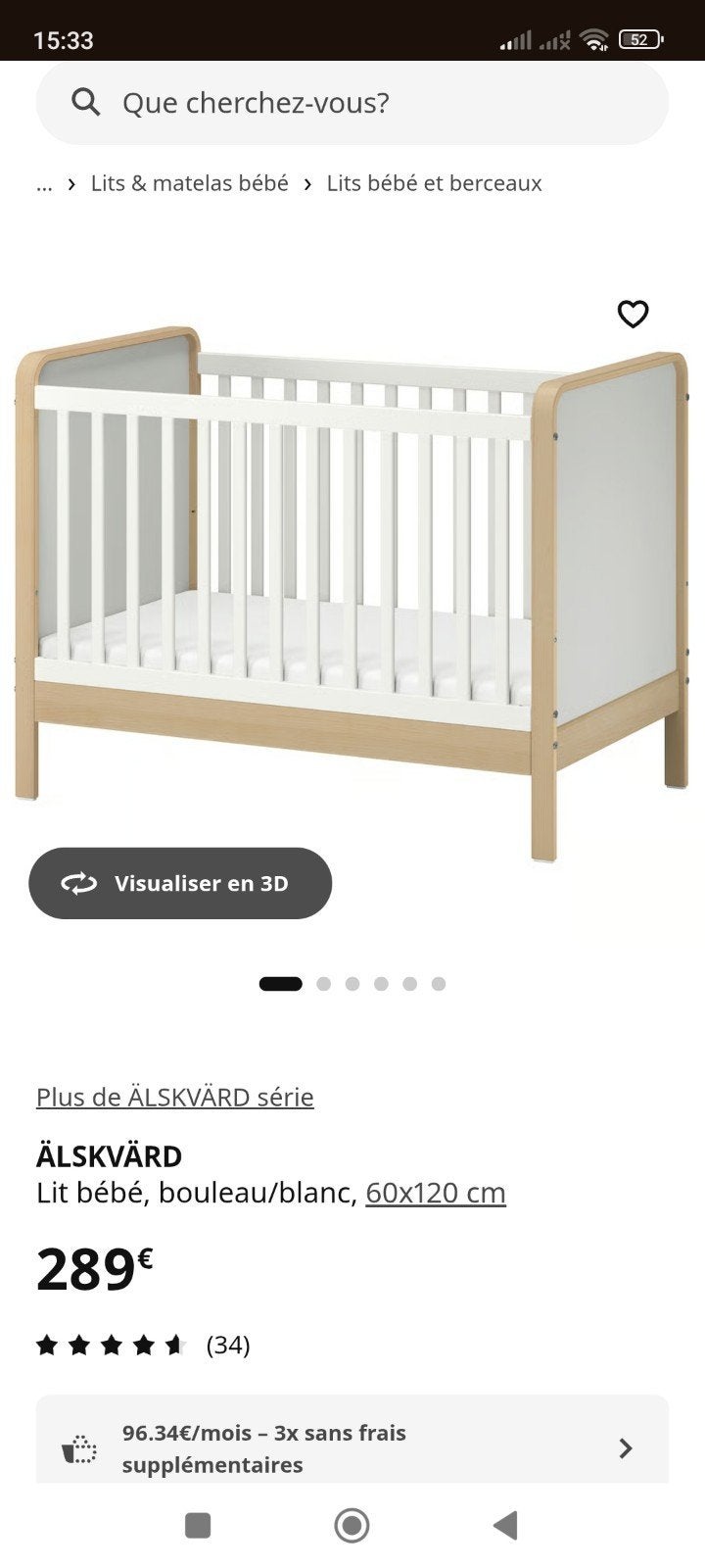 lit bébé ikea, Enfants & Bébés, Enlèvement, Lit