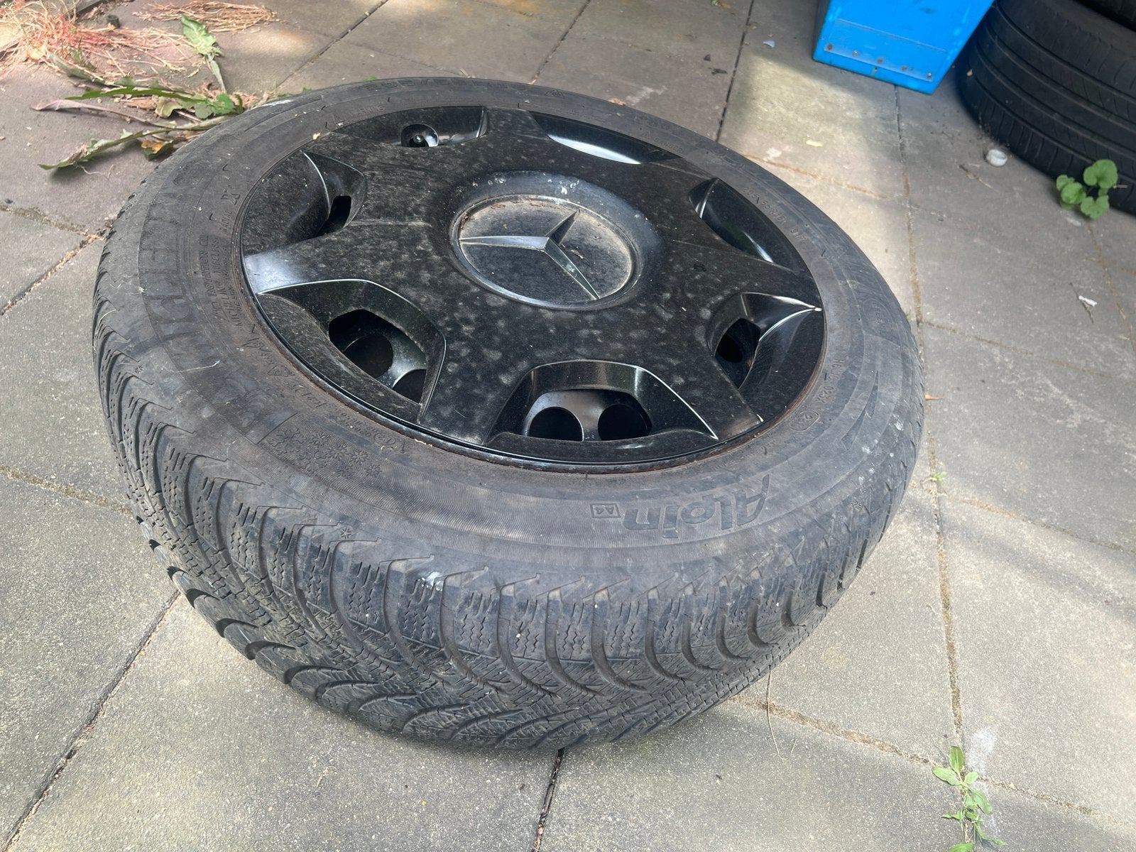 4 stalen velgen 5x112 winterbanden 205/55/16, Ophalen of Verzenden, Zo goed als nieuw