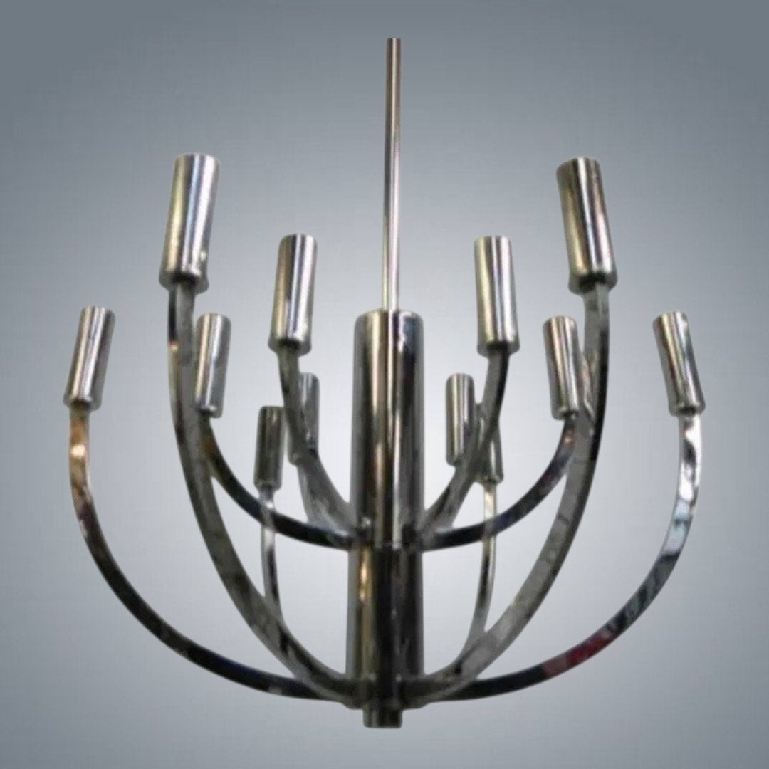 Vintage Space Age chromen hangkroonluchter, Huis en Inrichting, Lampen | Kroonluchters, Ophalen