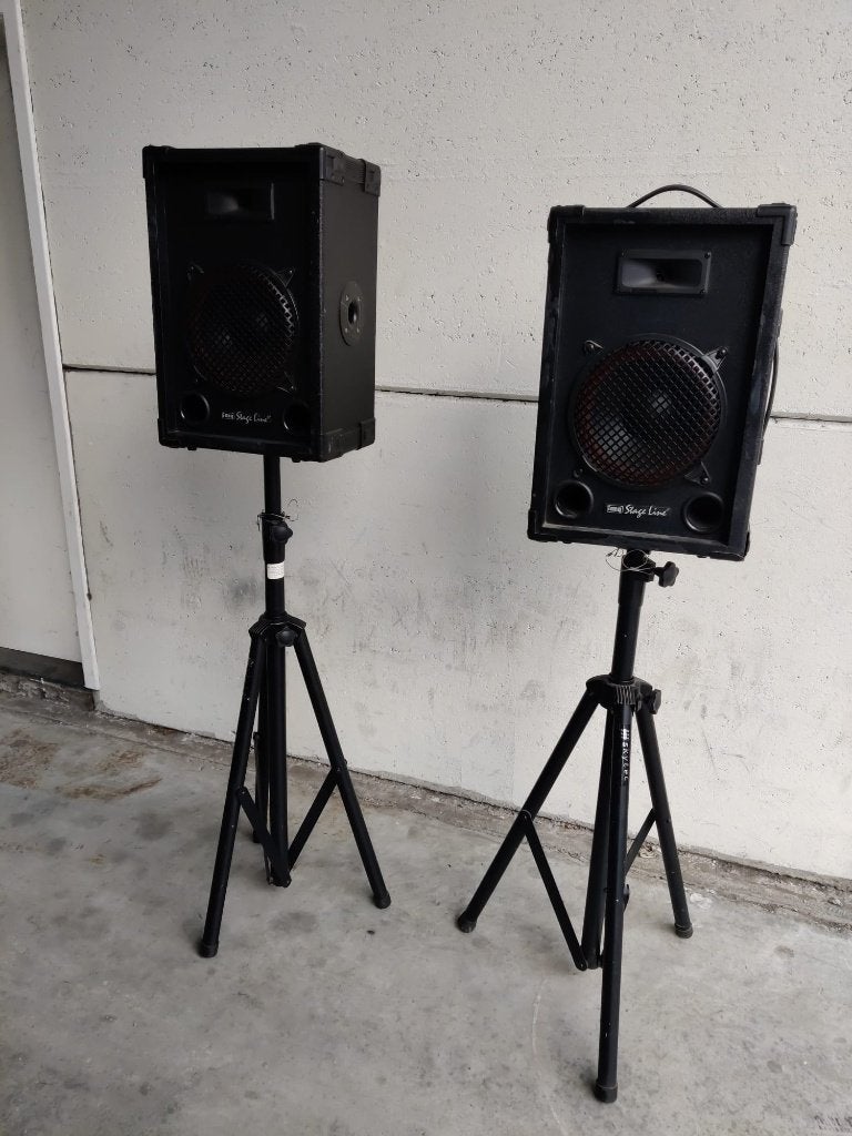 IMG STAGE LINE PAB-10P 250W PA SPEAKERS, Ophalen, Gebruikt, 150 watt of meer