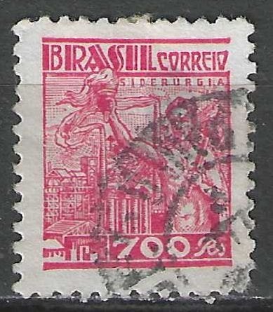 Brazilie 1941-1948 - Yvert 389 - Staalindustrie (ST), Postzegels en Munten, Verzenden, Gestempeld
