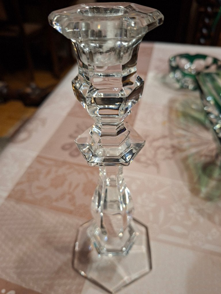 Val saint lambert kristal kandelaar Galatee zgst, Antiek en Kunst, Ophalen