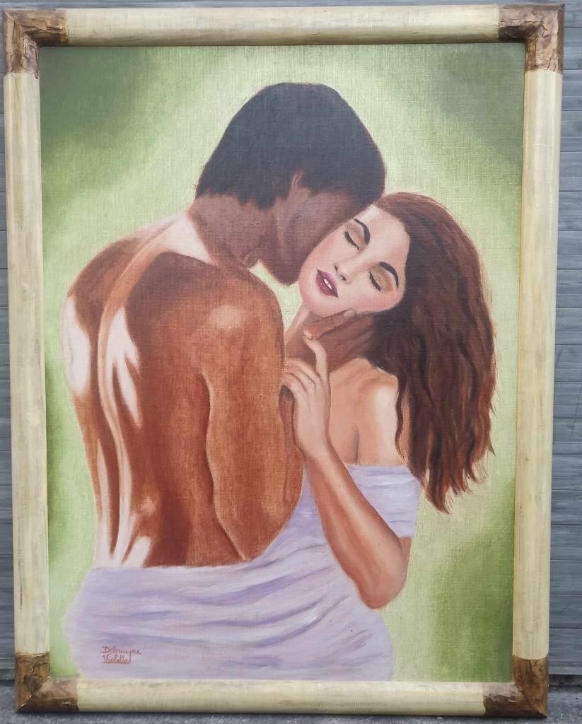 huile sur toile signe violleta debruyne, Enlèvement ou Envoi