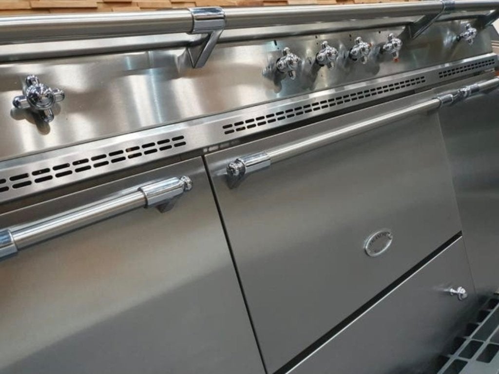 Luxe Lacanche Fornuis 150cm rvs Coupe de Feu Grill, Ophalen, 60 cm of meer, Zo goed als nieuw, Energieklasse A of zuiniger