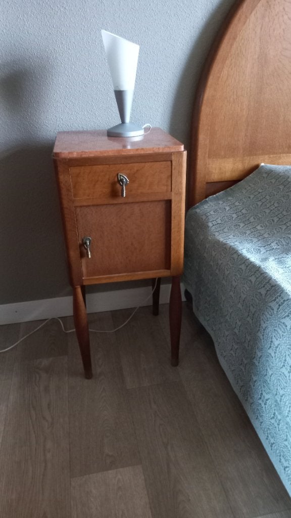 Commode vintage avec miroir et table de chevet, Maison & Meubles, Enlèvement, Utilisé, Avec porte(s)