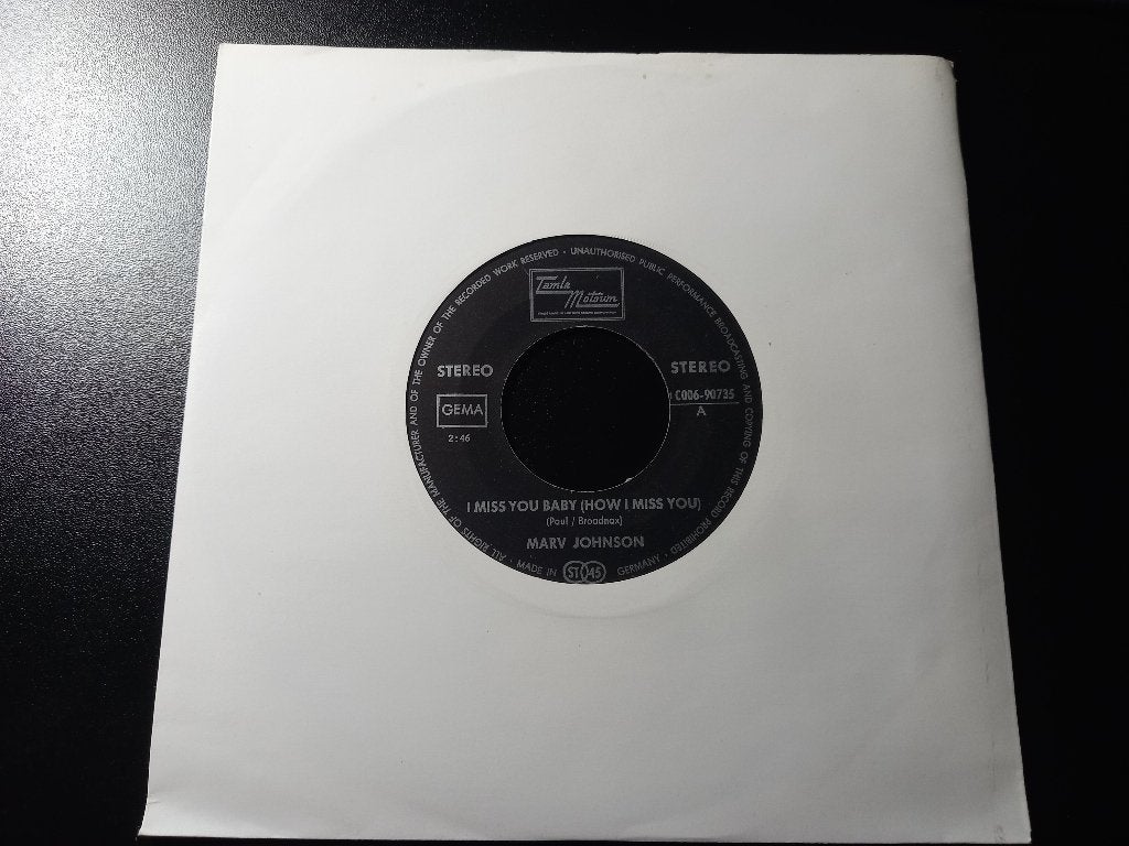 Marv Johnson ‎– I Miss You Baby  Northern Soul , Popcorn, Beschermende buitenhoes, 7 inch, Ophalen of Verzenden, Zo goed als nieuw