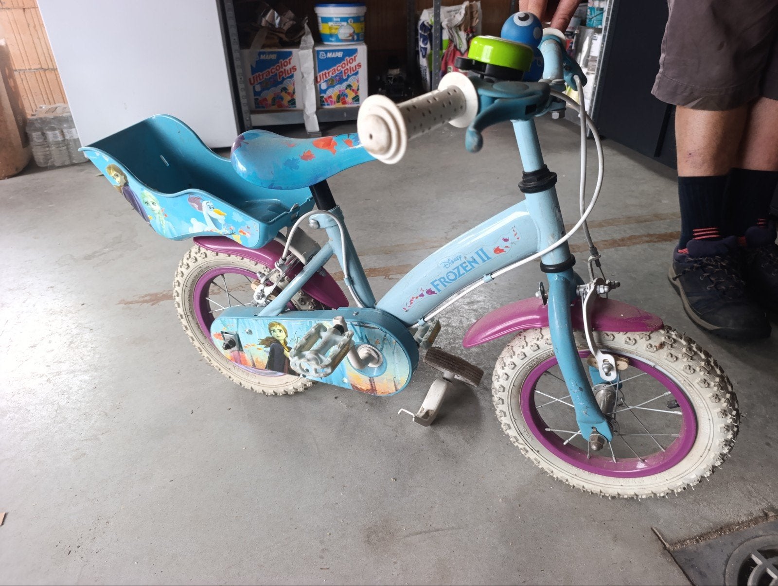 Frozen kinderfiets 12 inch–Elsa Anna Olaf–met zijwieltjes, Ophalen, Zijwieltjes
