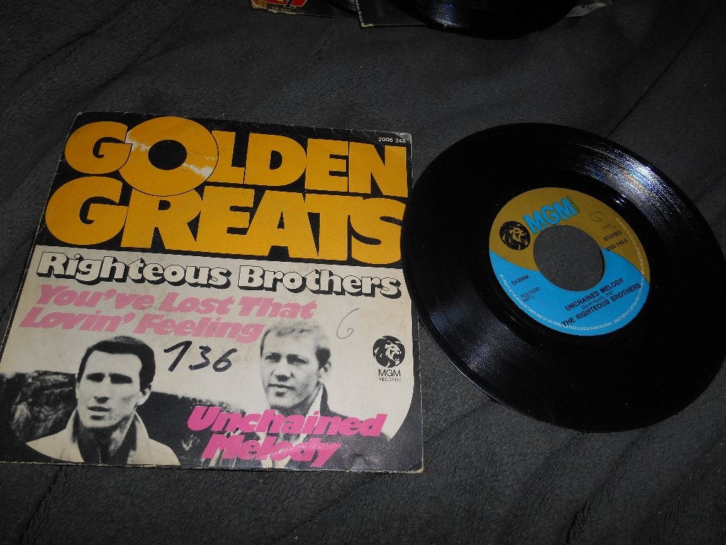 45T Righteous Brothers " unchained Melody", Ophalen of Verzenden