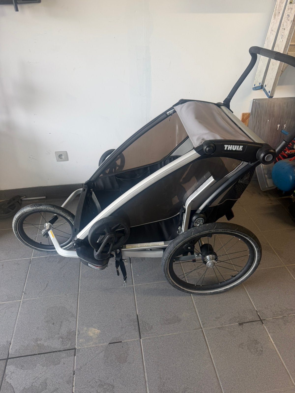 Poussette / remorque velo THULE LITE 2 + kit jogging, Enlèvement, Comme neuf, Poussette